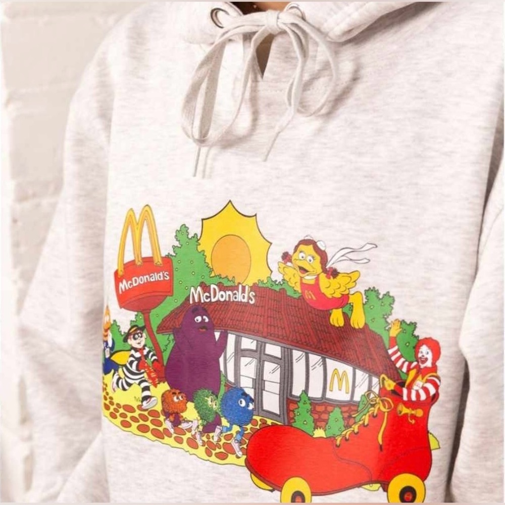 PC x McDonald's Men's Vintage Style Hoodie - Ash. Size: M